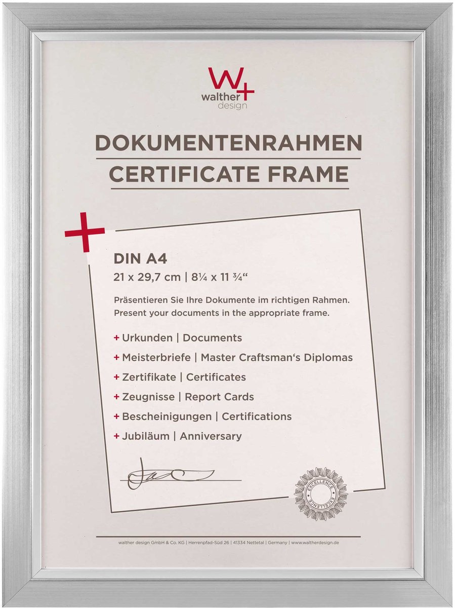 Walther Beyond - Fotolijst - Fotoformaat 21x29,7 cm (DIN A4) - Zilver