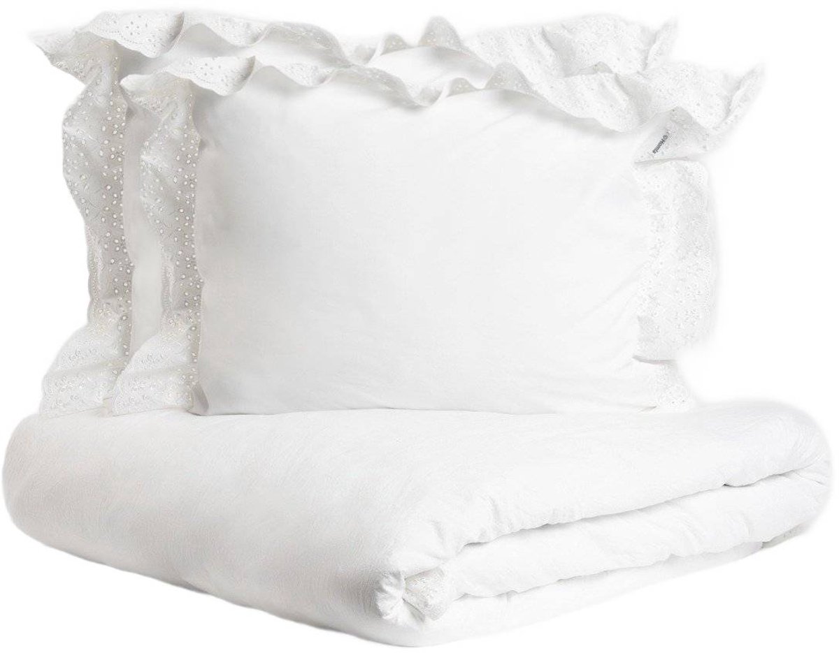 HOMLA - Bedding - MORAIN - Microfibre White met Kant - 220x200 + 2x50x60 cm