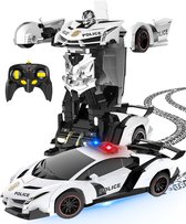 Boncy® Bestuurbare RC Auto - Transformerende Lambo Politie - Jongens Meisje Volwassenen - Robot Speelgoed Binnen Buiten - Afstandbestuurbaar Race Drift Car - Afstandsbestuurbaar Raceauto Accu - Stuntauto Bestuurbaar Elektrisch Autos Afstandsbediening