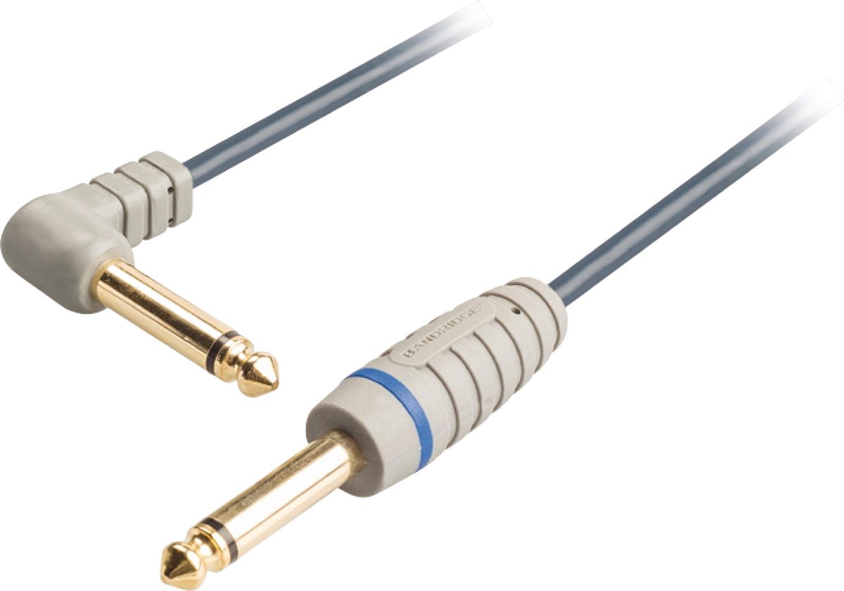 Bandridge BAL6003 - 6.35mm Jack male -> 6.35mm Jack male - audio kabel - haaks - 3 meter