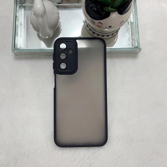 Coque en silicone transparente compatible avec Samsung Galaxy S23 Ultra - Coque arrière avec Protection pour appareil photo - Bumper - Zwart