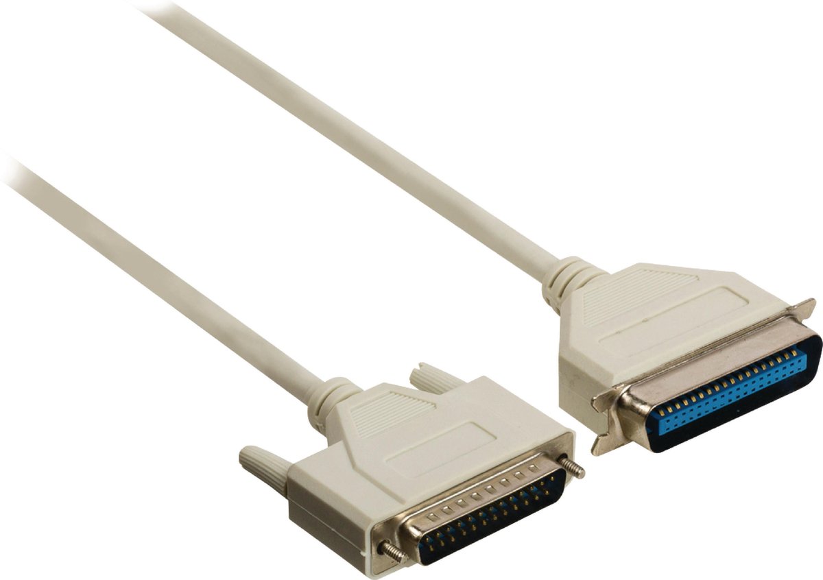 Parallel Kabel SUB-D 25-Pins Male - Centronics 36-Pins Male 2.00 m Ivoor