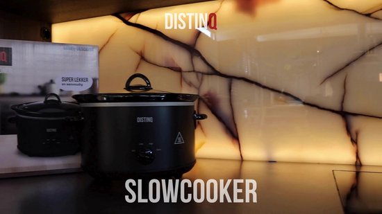 DistinQ Slowcooker 4 liter – Keramische binnenpan - Warmhoudfunctie 180Watt - BPA en PFAS vrij