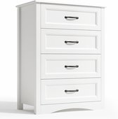 Bealife AP64 Ladekast voor Slaapkamer - Kledingkast met 4 Laden - Metalen Handgrepen, Modern Design en Eenvoudige Montage, 68,5 x 40 x 91,5 cm - Wit