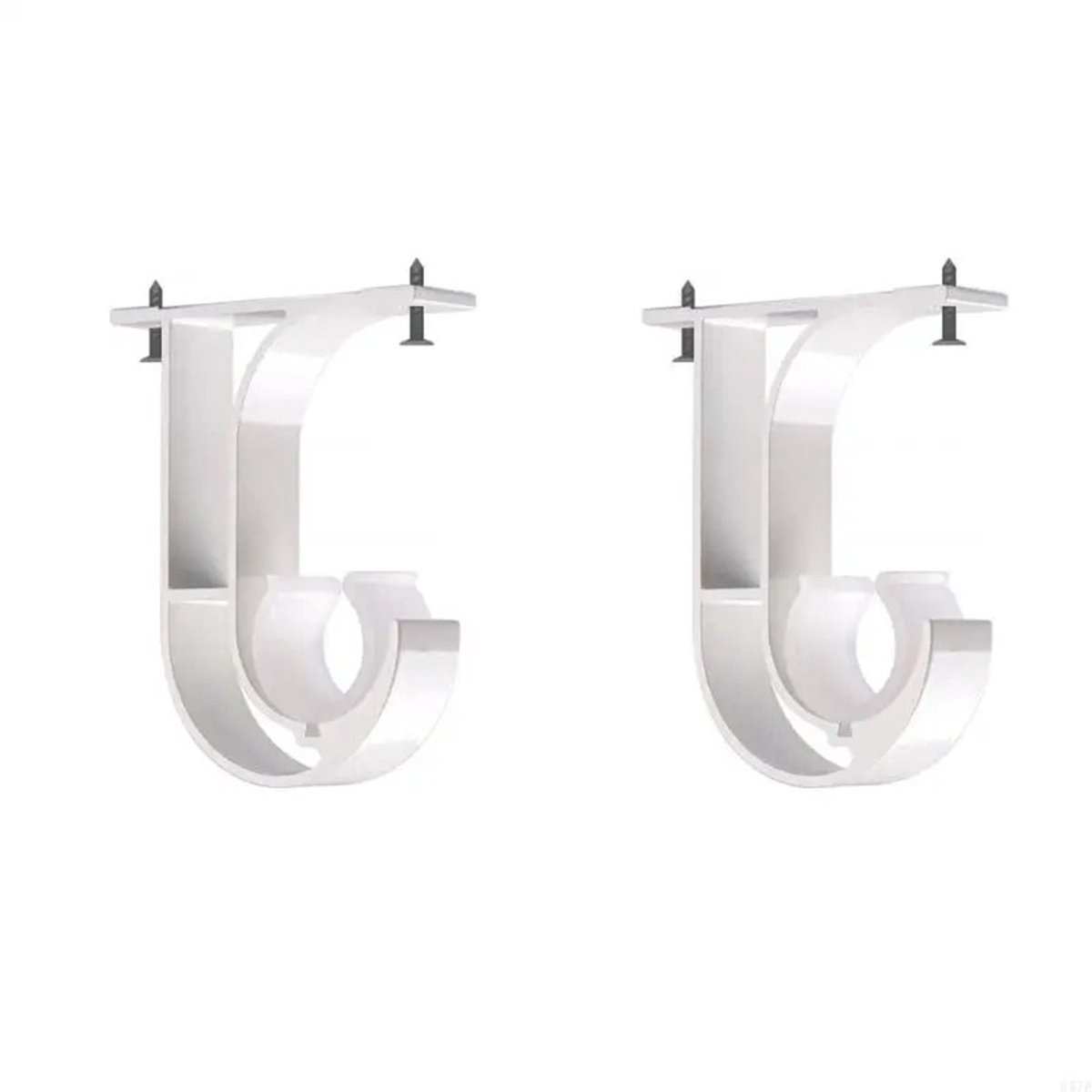WiseGoods Premium Gordijnroedehouder - Heavy Duty Gordijnstang Beugels 2 Stuks - Haken - Gordijnrails / Gordijnroede Houder Wit