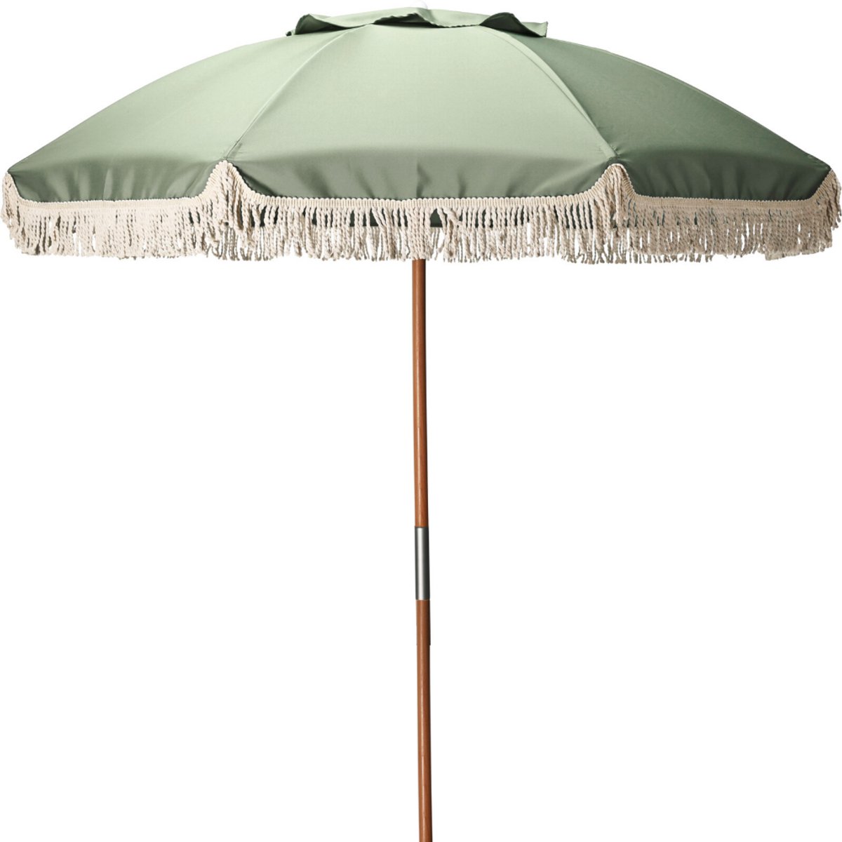 HIXA Parasol - Houten paal - Stokparasol - Groen - 180CM - Strandparasol - Tuin Accessoires - Balkon parasol - Bohemian - Ibiza - Stokdiameter 3cm - CHARLIE