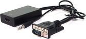 VGA + 3,5mm Jack naar HDMI adapter met HDCP / zwart - 0,15 meter