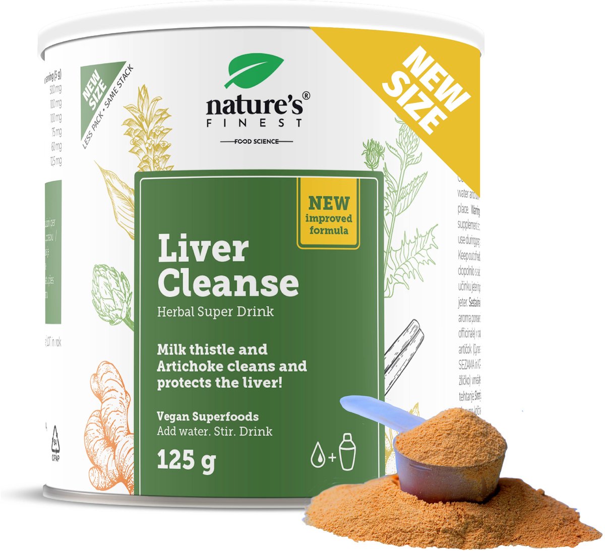 Goedkoopste Nature's Finest Liver Cleanse Poeder 125g - 100 Natuurlijke Detox & Reiniging - Lever Detoxkuur met Artisjok, Mariadistel - voor Vegan en Vegetariërs