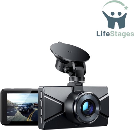 4K dashcam voor de auto, voor en achter met hardwire kit, wifi dashcam