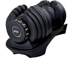PH Fitness Verstelbare Dumbell 24KG Zwart - PRIJS PER STUK - Smart Dumbbells - Gewichtenset voor Home Gym - Adjustable Dumbbells van 2,5 kg tot 24kg - Complete Halterset van 15 Dumbbells in een!