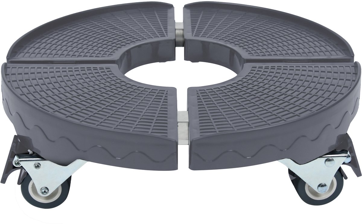 NAIZY Plantenroller Rond 39-52cm Verstelbare rolplank Planten buiten Laadvermogen 300 kg Bloemenroller Plantenroller met 360° draaibare wielen Plantenpot Plantenschaal met wielen, Grijs