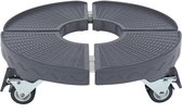 NAIZY Plantenroller Rond 39-52cm Verstelbare rolplank Planten buiten Laadvermogen 300 kg Bloemenroller Plantenroller met 360° draaibare wielen Plantenpot Plantenschaal met wielen, Grijs