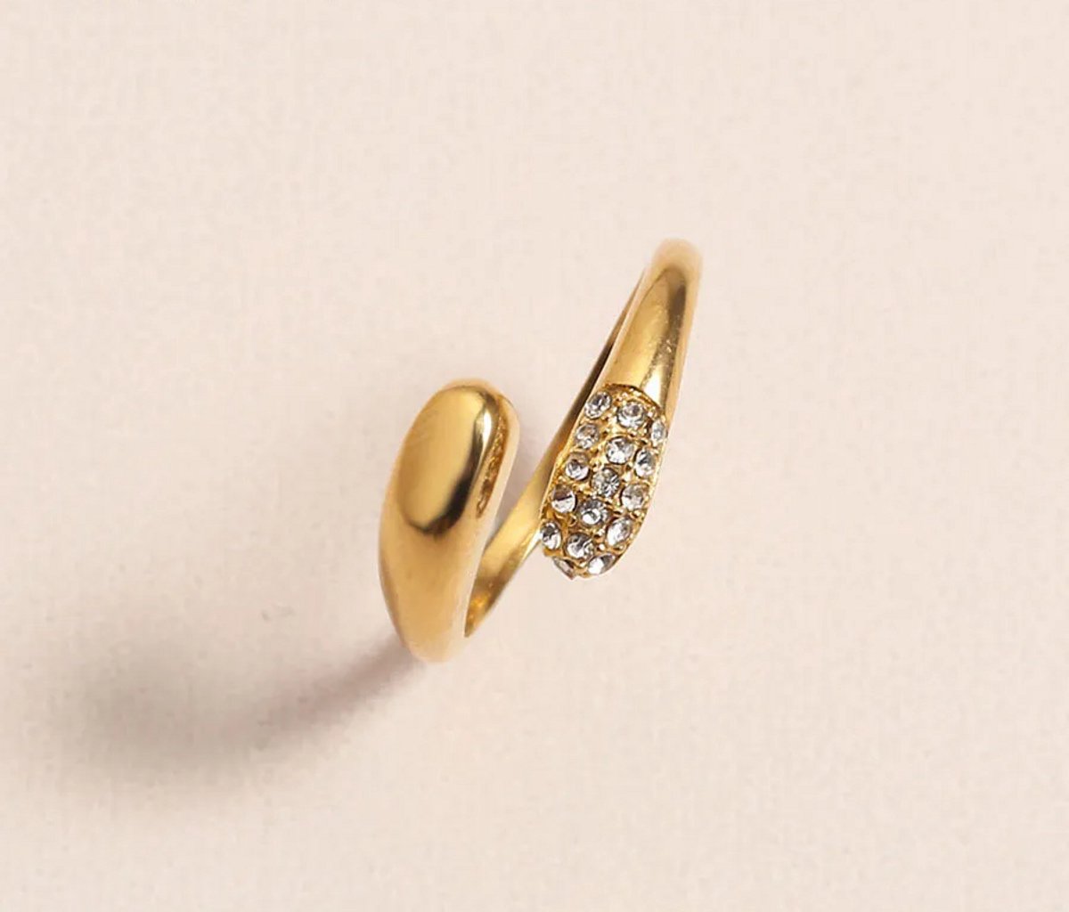 Ring Si Amor Sieraden RDLT4130-G Ring met steen Roestvrij staal Kleur Goud