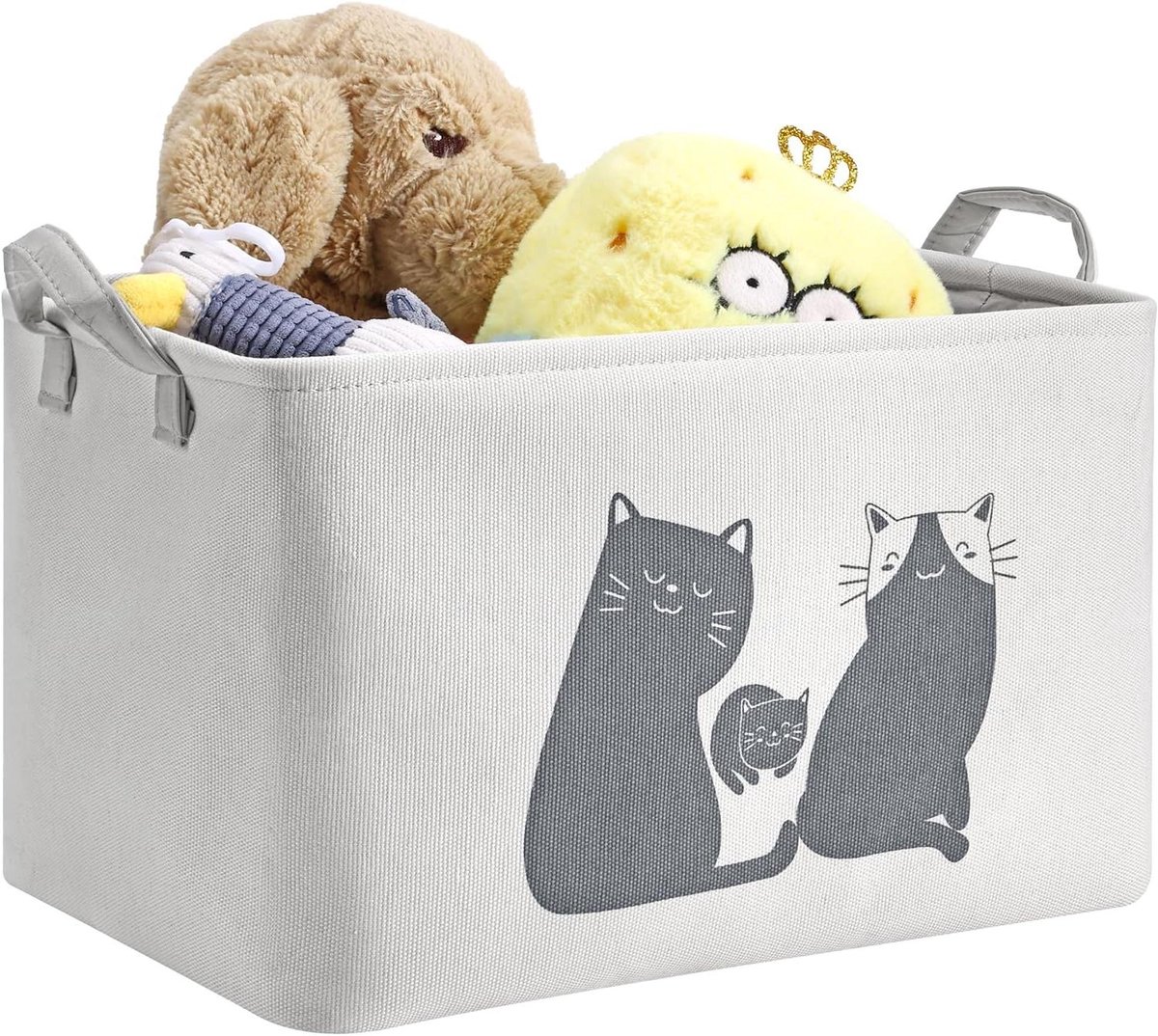Opvouwbare wasmand voor kinderen - 38 x 255 x 23 cm - Ook te gebruiken als speelgoedmand of opbergmand kinderkamer - Grijs - Polyester