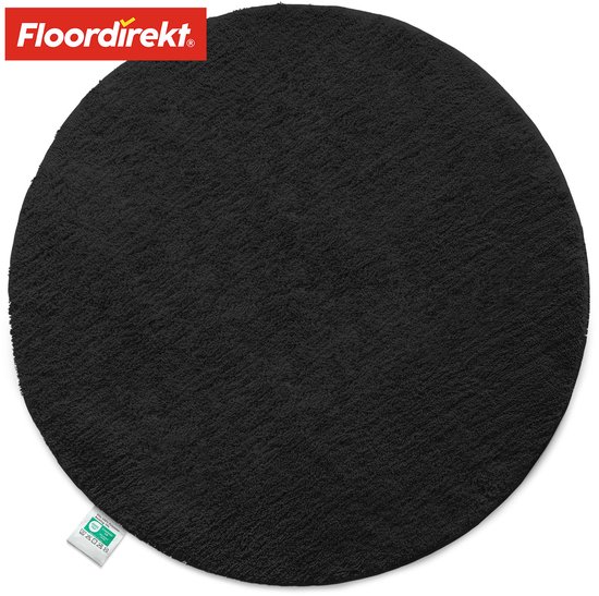 KARAT Badmat Sky, badtapijt in rond, dicht, pluizig comfort voor uw thuis, badvorleger antislip wasbaar, getest op schadelijke stoffen (ivoor, 120 cm ( rond