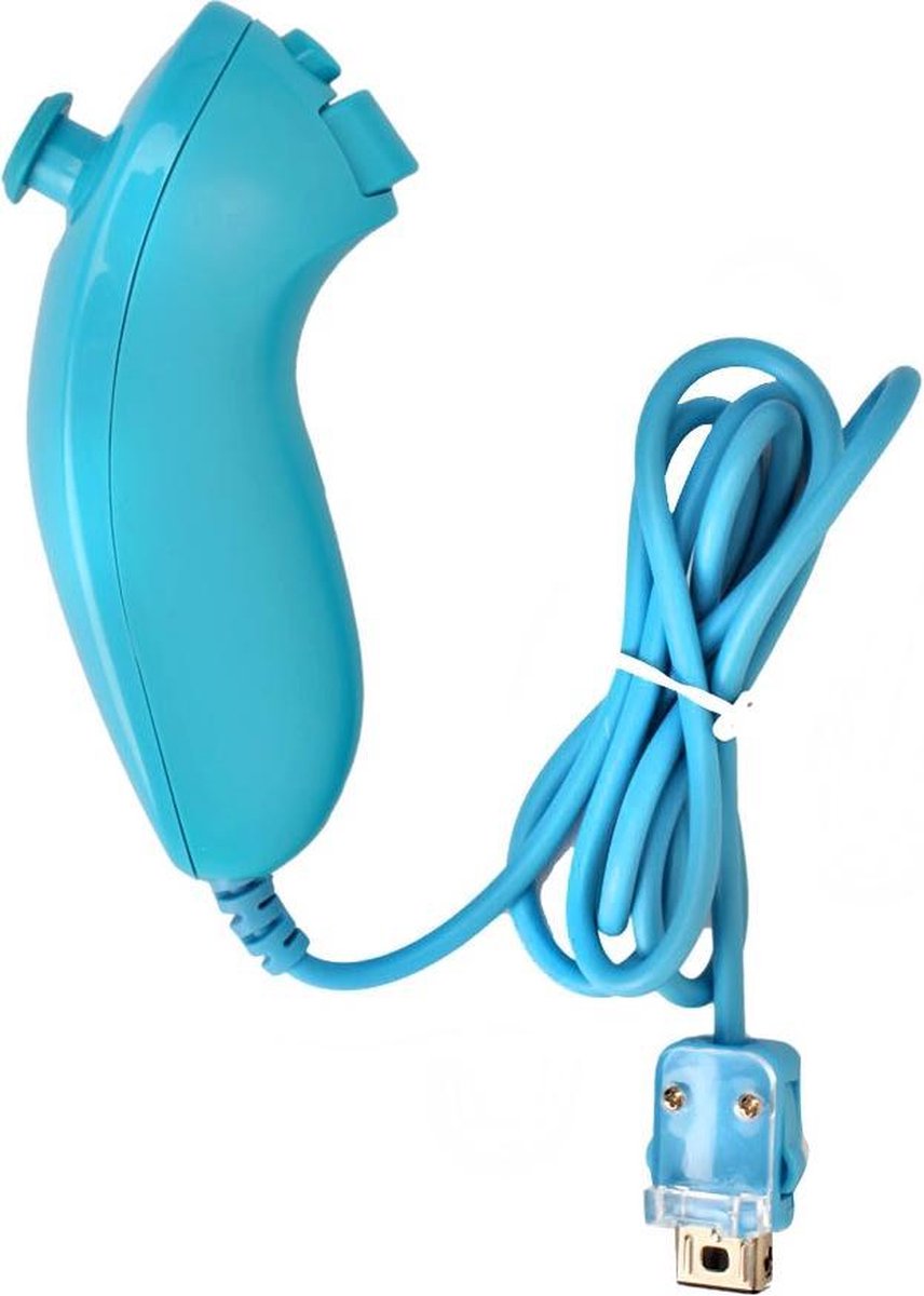 Dolphix Nunchuk voor Nintendo Wii, Wii Mini en Wii U / lichtblauw - 0,90 meter - Dolphix