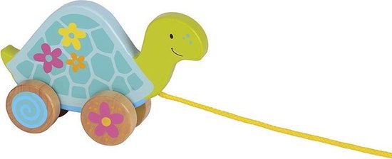 Goki Houten Trekdier Schildpad 18 X 5 X 11 Cm