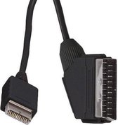 Dolphix Scart AV kabel voor Sony PlayStation 1, one, 2 en 3 / zwart - 1,8 meter
