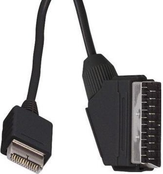 Scart AV kabel voor Sony PlayStation 1, one, 2 en 3 / zwart - 1,8 meter