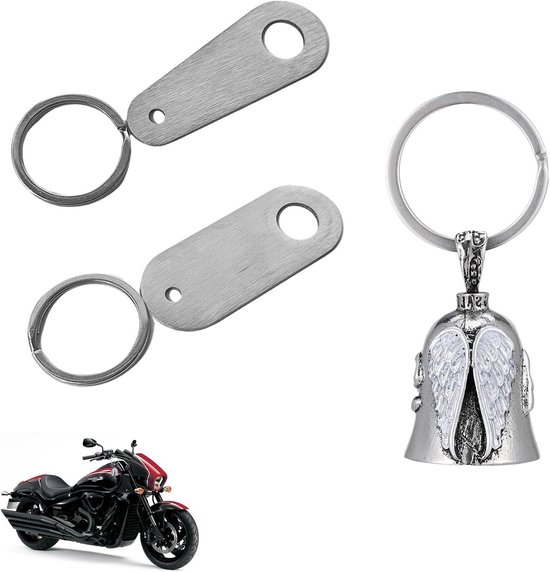 Guardian Sleutelhanger met Engelse tekst Never Ride Faster Than Your Angel Can Fly, voor motorrijders, veel geluksbel Guardian Sleutelhanger met Engelse tekst Never Ride Faster Than Your Angel Can Fly, voor motorrijders, veel geluksbel