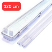 HOFTRONIC - LED TL Armatuur 120cm dubbel Compleet - IP65 waterdicht - 6000K Daglicht wit - 36W 5040lm (140lm/W) Flikkervrij - Incl. LED TL Buizen - T8 ( G13
