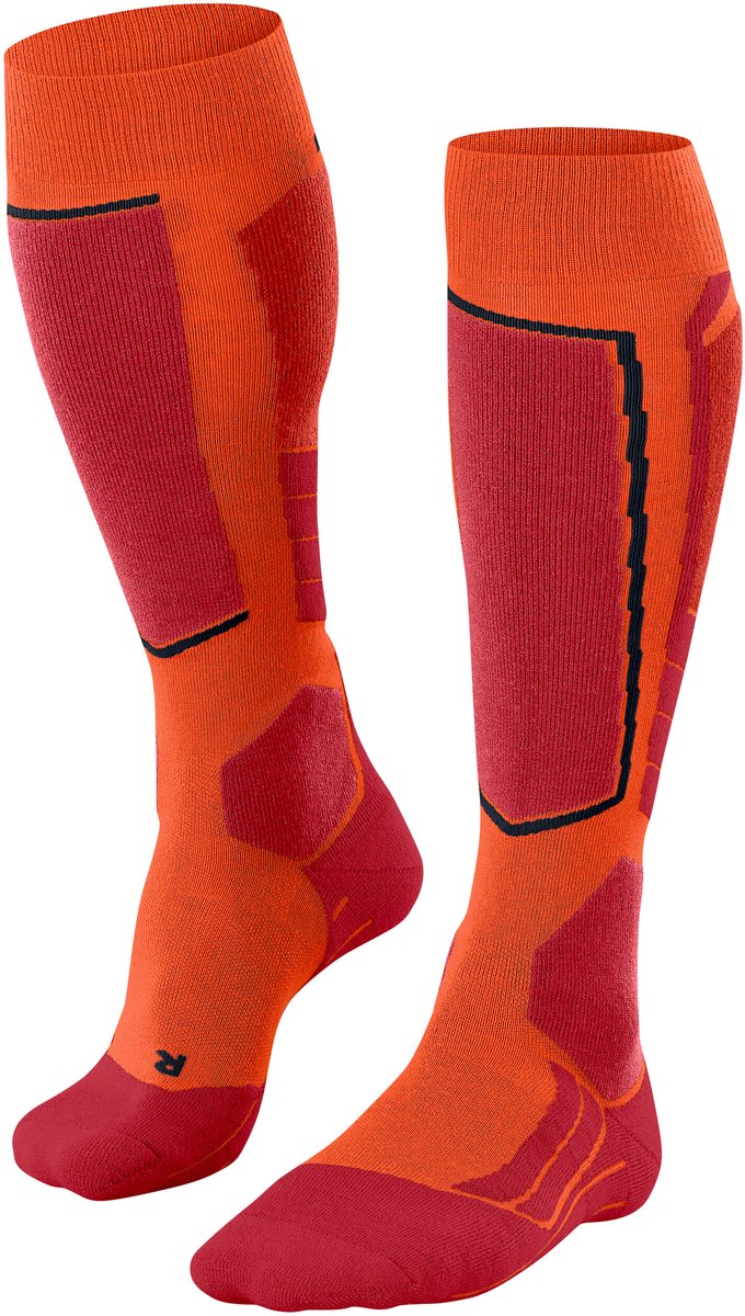 FALKE SK2 Wool warm dik wol functioneel materiaal skisokken heren Oranje