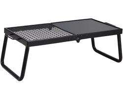 Houtskoolbarbecue (BBQ) - Opvouwbare Tafelbarbecue/Campinggrill - Draagbaar - Afmeting 57 x 28,5 x 23 cm - Tot 300 °C - Inclusief Grillrooster & Grillplaat - Voor Camping & Tuin