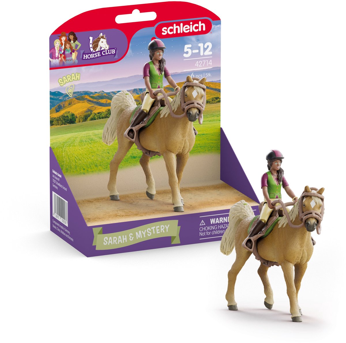 Schleich Horse Club Sarah en Mystery speelfiguur met paard
