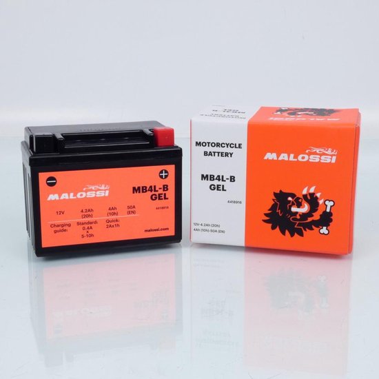 Batterie SLA Malossi pour Scooter Piaggio 50 Vespa Sprint 2T 2014 à 2018 YB4L-B Gel / 12V 4Ah Neuf