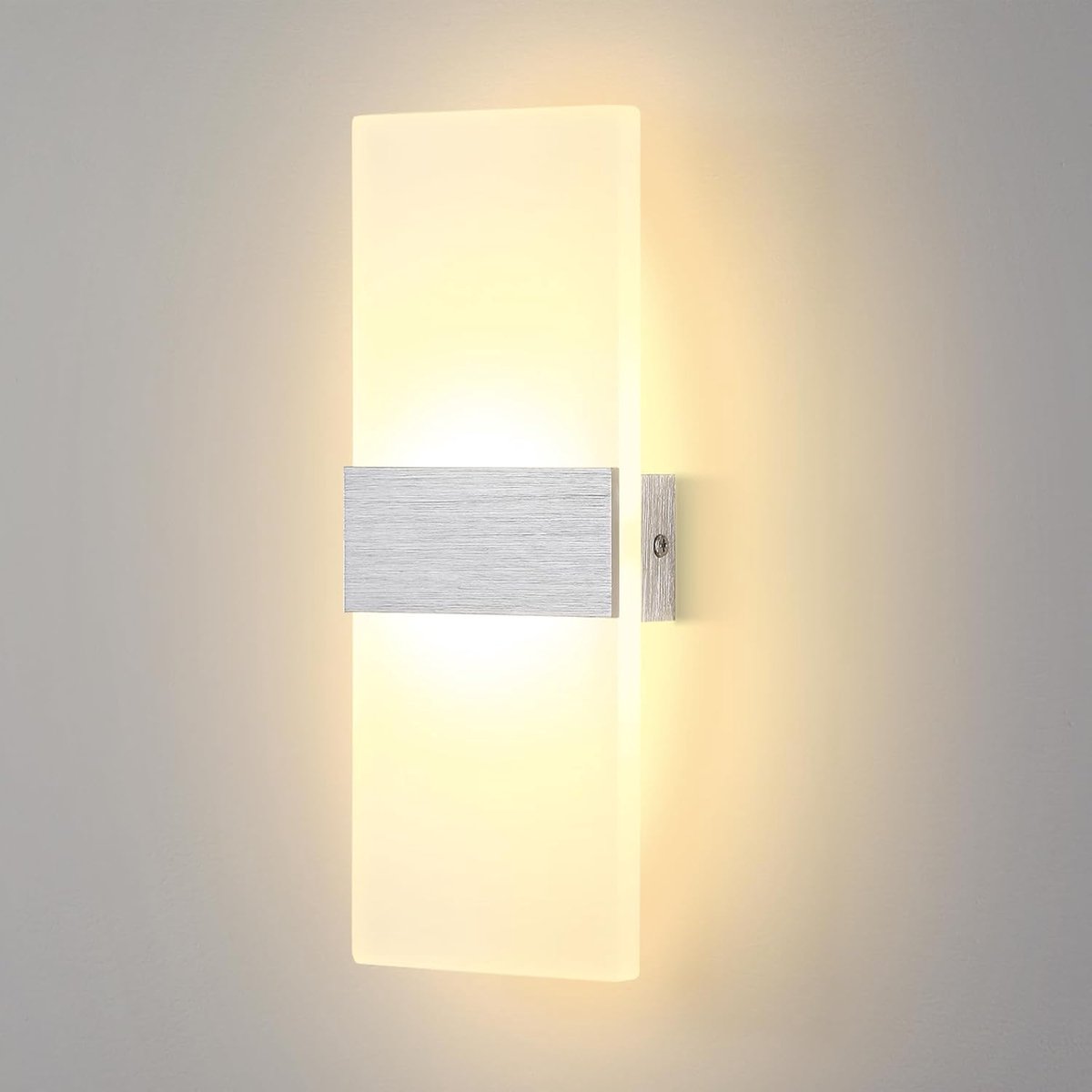 12 W LED-wandlamp - Warm wit - Moderne wandlamp voor binnen, draadloze gangverlichting