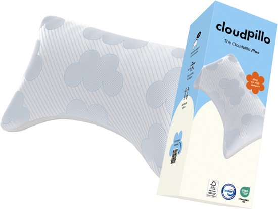 Cloudpillo Hoofdkussen - Plus - 30 Nachten Proefslapen - Verstelbaar Memory Foam Kussen 60×70 cm - Ergonomisch & Ademend - Nekkussen voor Zij- en Rugslapers - Oeko-Tex & CertiPUR Gecertificeerd