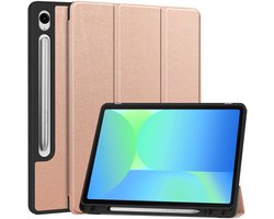 Hoesje - Geschikt voor Samsung Galaxy Tab S10 FE - Dun & Stevig - Hard Cover Case - Trifold Bookcase Hoes - Met Uitsparing Geschikt voor S Pen - Hardcover Book - Tablethoes - Rosé goud