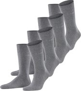 Esprit Solid 4-Pack huidvriendelijk slijtvast eenkleurig katoen multipack sokken heren grijs - maat 40-46