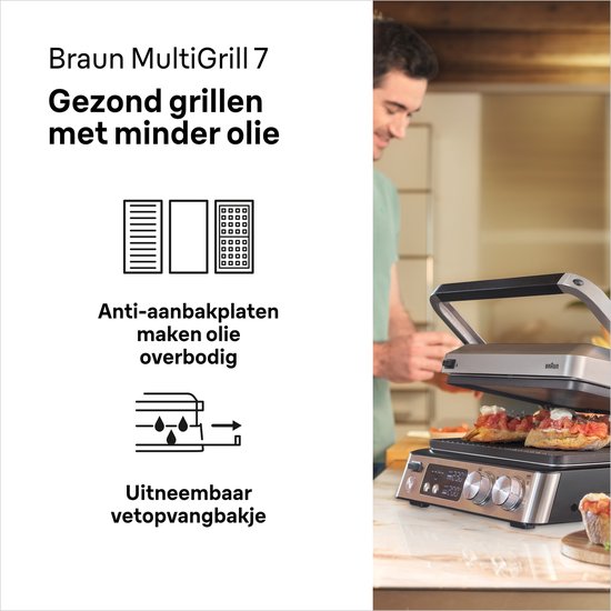 Braun MultiGrill 7 CG7044 - Multifunctionele Contactgrill van Braun — afbeelding 5