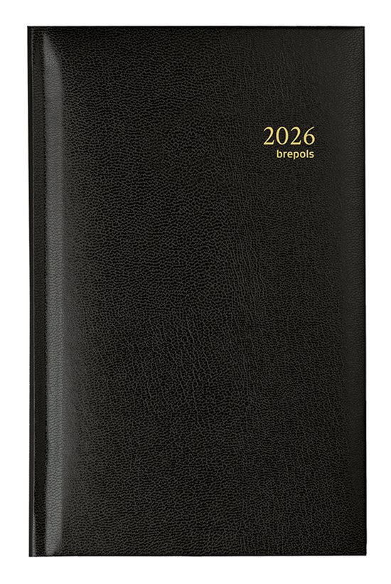 Brepols agenda 2026 - INTERPLAN [0.731] - LIMA NL - Zakagenda - 1 week op 2 pagina's - Weekoverzicht - Zwart - 8.9 x 16 cm