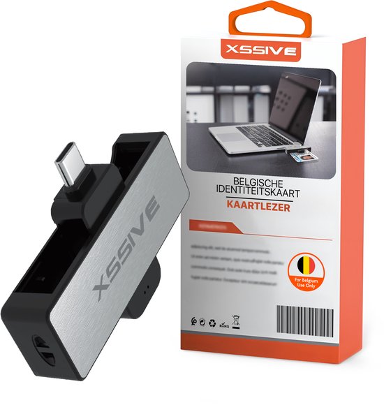 Lecteur de carte d'identité Xssive pour Belgique - USB-C - Lecteur de carte d'identité - Lecteur de carte d'identité électronique belge - Convient pour