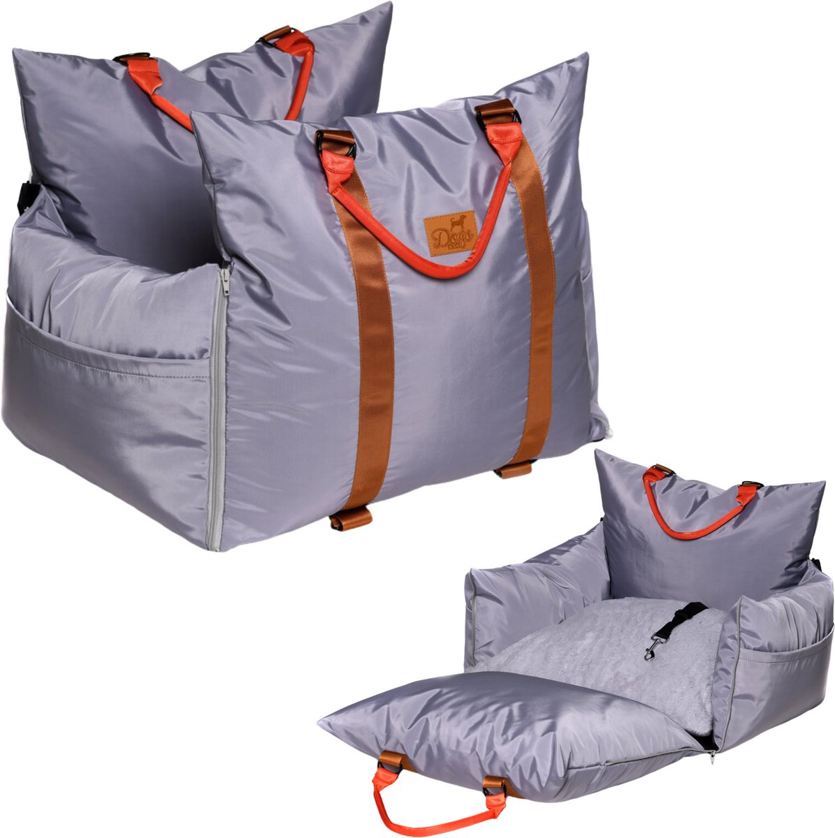 Dogs&Co® Luxe Honden autostoel Royal+ Grijs Waterproof