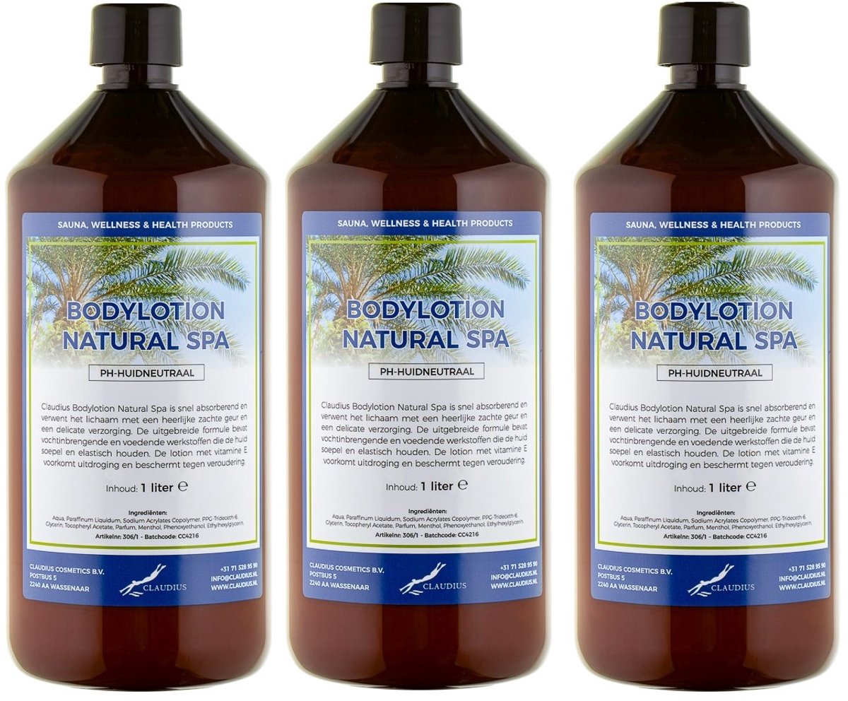 Bodylotion Natural Spa 1 Liter - set van 3 stuks