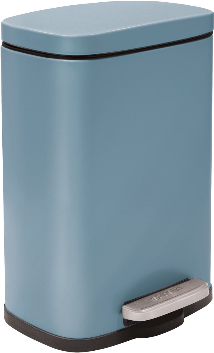 Spirella Pedaalemmer Venice - blauw - 5 liter - metaal - L21 x H30 cm - soft-close - toilet/badkamer