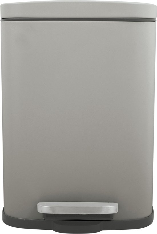 Spirella Poubelle à pédale Venice - beige - 5 litres - métal - L21 x H30 cm - fermeture soft- WC/salle de bain