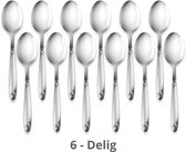 BEWOS Zilveren eetlepels 16 stuks, 20,5 cm / 8,07 inch roestvrijstalen lepels, uitstekende serie koffielepels, vaatwasmachinebestendig soeplepels, ideaal voor huishoudens, restaurants, partijen, enz
