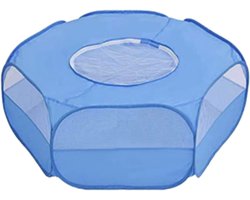 Fain® Konijnenren – Opvouwbaar – Knaagdieren ren – Blauw – Volledig afsluitbaar - Kooi – Voor binnen en buiten gebruik – Extra klim- en nagelbestendig