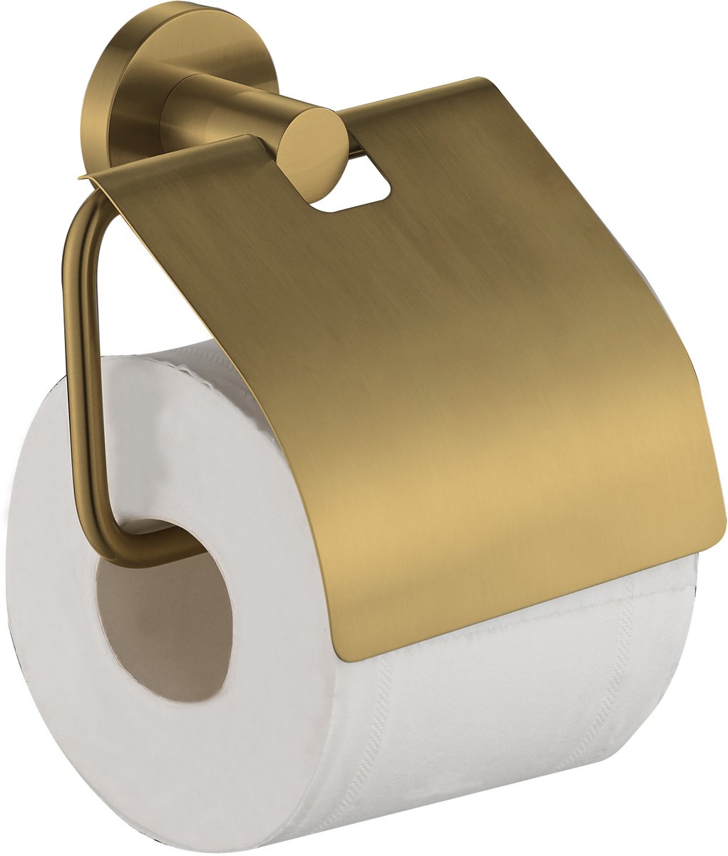 Plieger vigo closetrolhouder - toiletrolhouder met klep - 10 jaar garantie - geborsteld goud