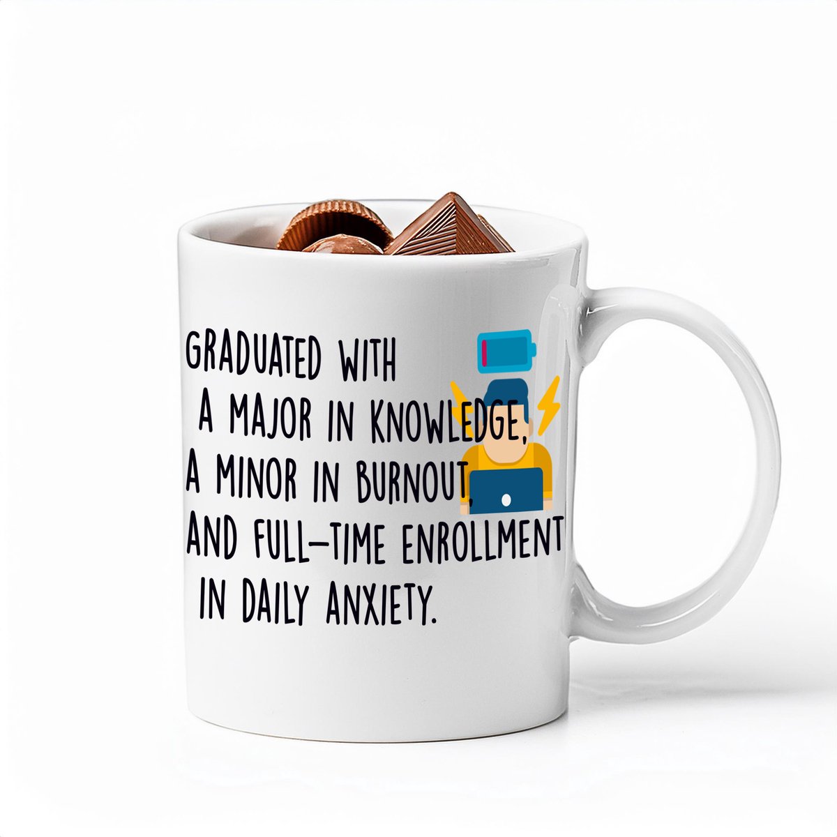 Mok - Graduation Burnout - Het Perfecte cadeau voor het Slagen van je Examen en het Halen van je Diploma
