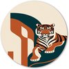 Tijger, Art Deco, Oranje, Zwart, Wit, Groen, Beige Tijger, Art Deco, Oranje, Zwart, Wit, Groen, Beige