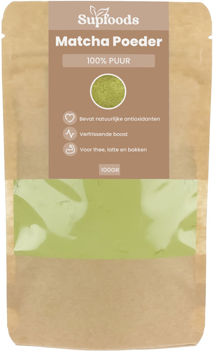 Matcha Poeder 100% Puur - 100g - Japanse Matcha Thee - Voor Matcha Latte, Smoothies en Bakken