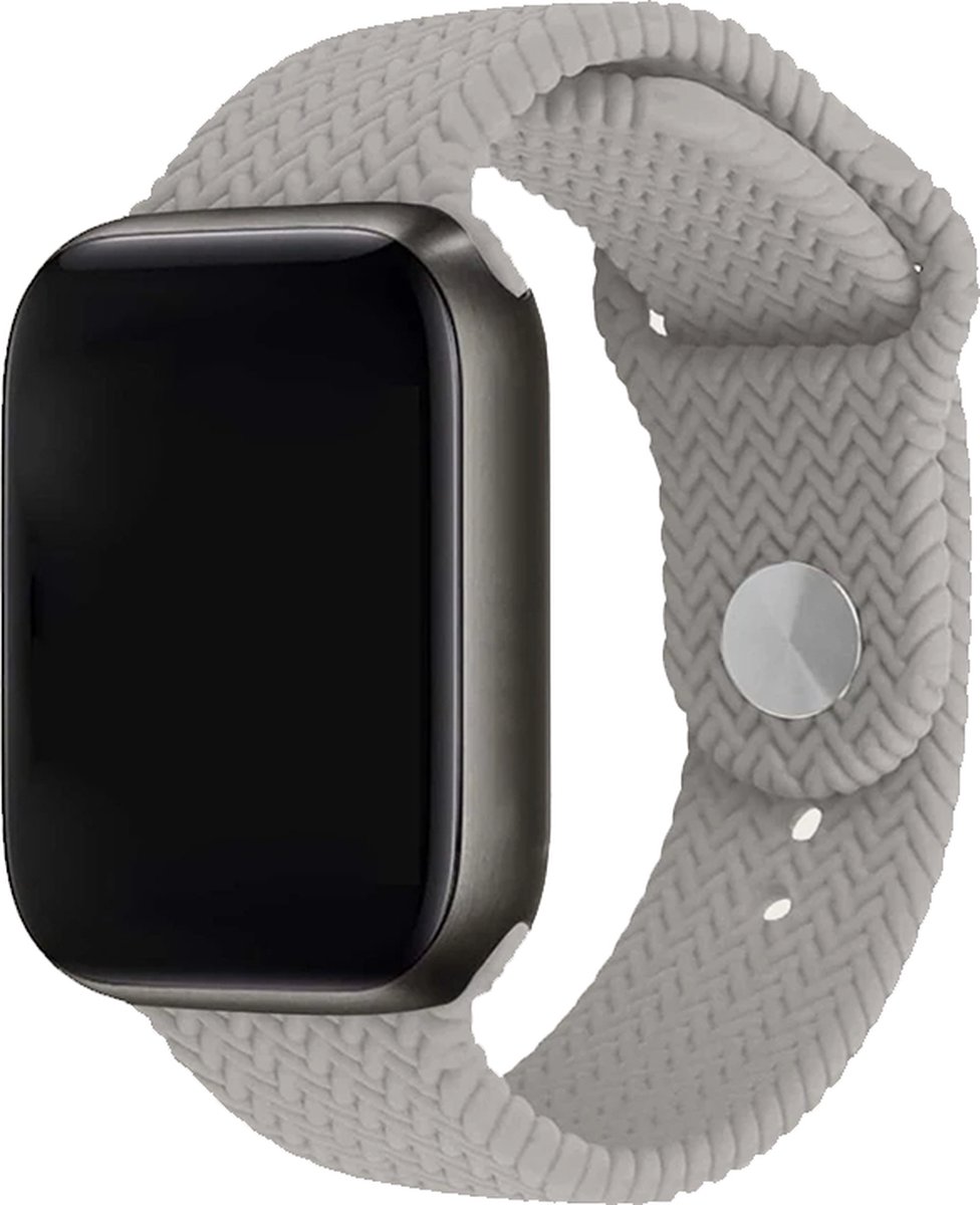 Innerlight® Woven+ - Grijs Geweven - 38/40/41mm - Siliconen bandje geschikt voor Apple Watch - Geschikt als Apple watch bandje voor Series 1/2/3/4/5/6/7/8/9/10/SE