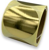 Gouden Sluitsticker - Glamorous Gold - 100 Stuks - XXXL - rond 70mm - sluitzegel - sluitetiket - preegsticker - chique inpakken - cadeau - gift - trouwkaart - geboortekaart - kerst