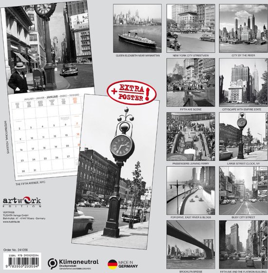New York XXL Wall Calendar 2024 - Large Format Office Calendar, Durable & Practical For Home Or Work