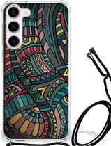 Telefoonhoesje Geschikt voor Samsung Galaxy S23 Telefoon Hoesje met transparante rand Aztec